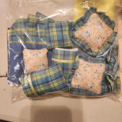 Yellow and Blue Plaid Floral Bed Accessories