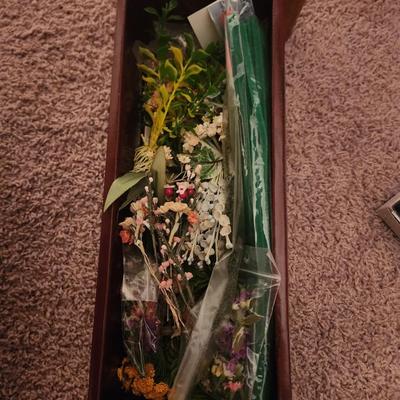 Box of Fake Flowers for doll houses