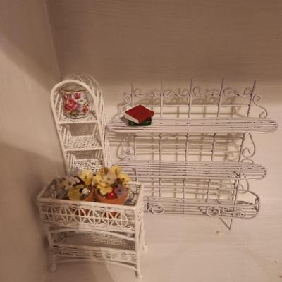 3 Piece Set of White Metal Shelves