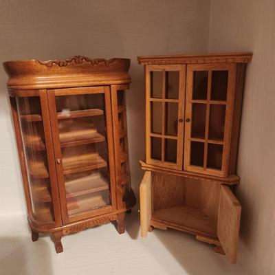 2 Brown Wooden Hutches