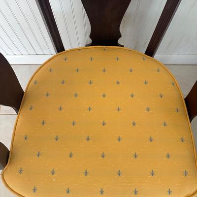 Vintage Wood Armchair with Upholstered Seat