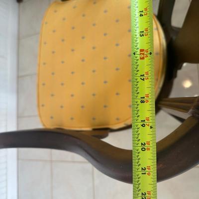 Vintage Wood Armchair with Upholstered Seat