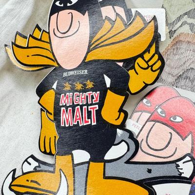 Sale Photo Thumbnail #403: Collectible Budman cartoon character decals, stickers and an original ink drawing