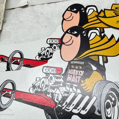 Sale Photo Thumbnail #406: Collectible Budman cartoon character decals, stickers and an original ink drawing