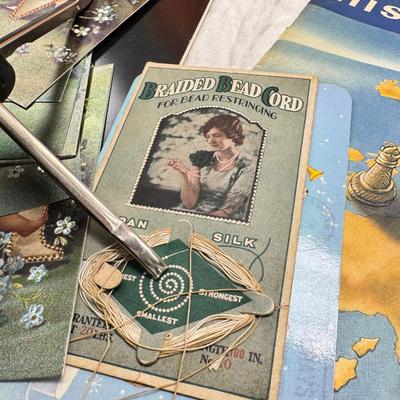 Sale Photo Thumbnail #418: Wedding dress bride porcelain doll "Timeless Treasure" Victorian theme cards, photogrpahs. Flower making craft books 1950s.