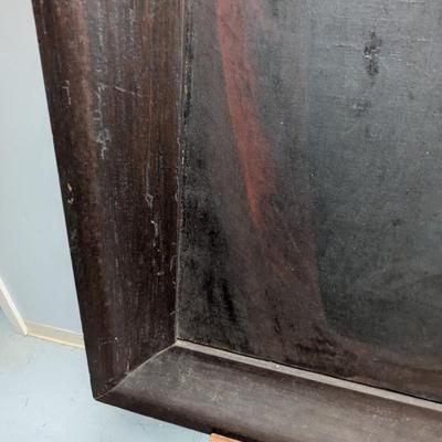 Framed Historic Oil on Canvas, American School, Late 19th century, Elderly Gentleman Holding a book. Approx 32" x 37 1/4" #22