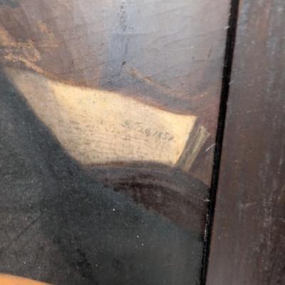 Framed Historic Oil on Canvas, American School, Late 19th century, Elderly Gentleman Holding a book. Approx 32" x 37 1/4" #22