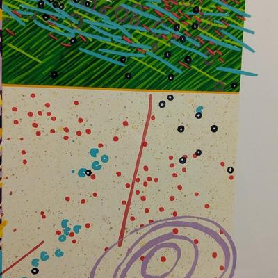 Framed, 20th century abstract, “See Scapes #2” 1/20 Silkscreen by Merrill Shatzman, retired professor of visual arts, Duke University....