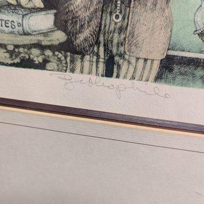 Charles Bragg, “Bibliophile,” signed Charles Bragg, American b. 1931. 155/300 30" x 24 3/4" #28