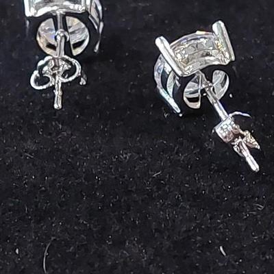 14kt white gold overlay sterling silver earrings