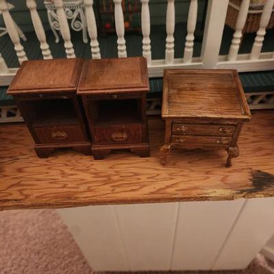 3 Brown Wooden Endtables