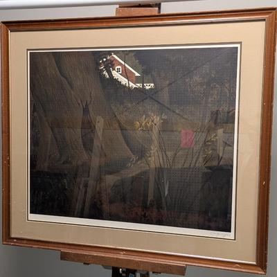 Framed, Carolyn Wyeth, “Up from the Woods,” signed limited edition print. Approx 38 3/4" x 33 3/4" #6