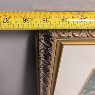 Framed Courtyard In Provence Stairway Art Approx 35 1/2" x 44: