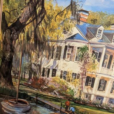 Signed Bill Stroud "Rice Plantation" 40 3/4" x 30 3/4"