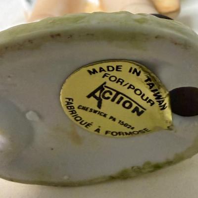 Sale Photo Thumbnail #227: Boy holding sheet music and a violin. Bisque ceramic made in Taiwan for Action.  Good condition, approx. 4.5" tall.