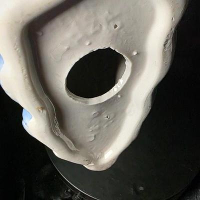 Vintage Blue Whale Ceramic Figurine Smiling Whale Coastal Nautical Decor Made in Brazil