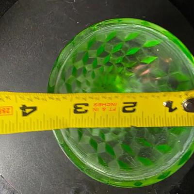 Vintage Anchor Hocking Block Optic Green Depression Glass Sherbet Dish (1929–1938)