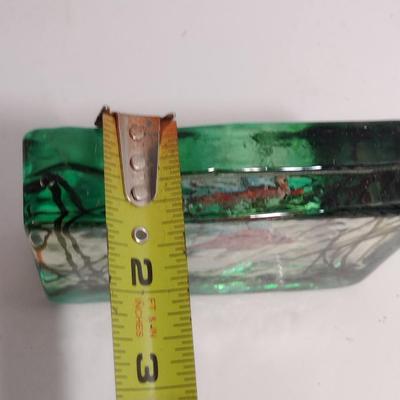 Vintage Glass Aquarium Block- Possibly Murano Designed by Alfredo Barbini- Approx 5" x 4" x 1 1/4" Thick