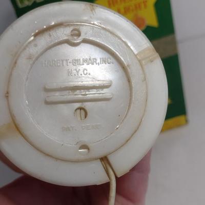 Vintage MCM King Santa Light Up Hard Plastic Decoration by Harett-Gilmar with Original Box- Approx 6 3/4" Tall