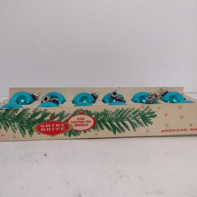Shiny Brite Glass Ball Ornaments with Original Box- Made in USA