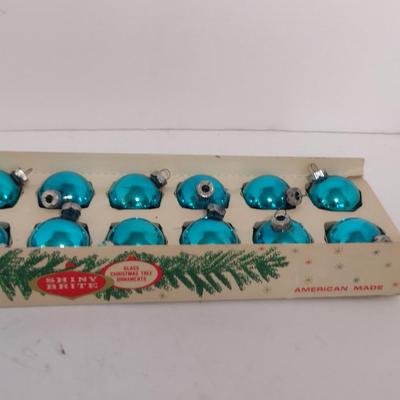 Shiny Brite Glass Ball Ornaments with Original Box- Made in USA