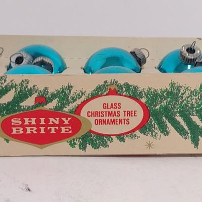Shiny Brite Glass Ball Ornaments with Original Box- Made in USA