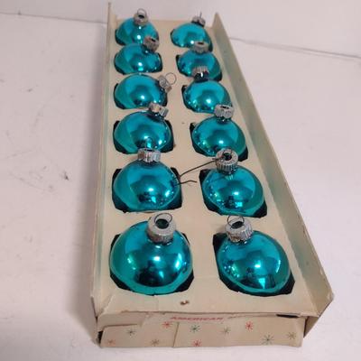 Shiny Brite Glass Ball Ornaments with Original Box- Made in USA