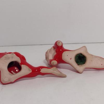 Pair of Vintage MCM Glazed Ceramic Pixie Elves- Possibly Japanese