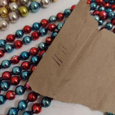 Collection of Vintage MCM Glass Bead String Garland- Three Strands