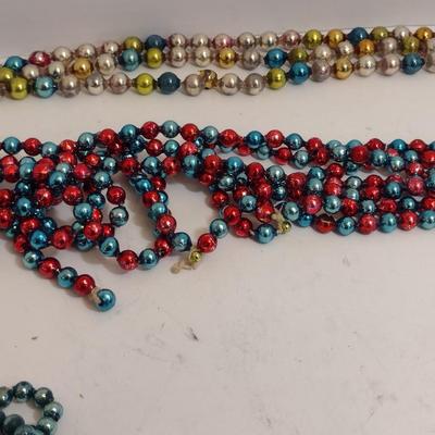 Collection of Vintage MCM Glass Bead String Garland- Three Strands