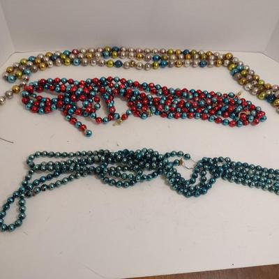 Collection of Vintage MCM Glass Bead String Garland- Three Strands