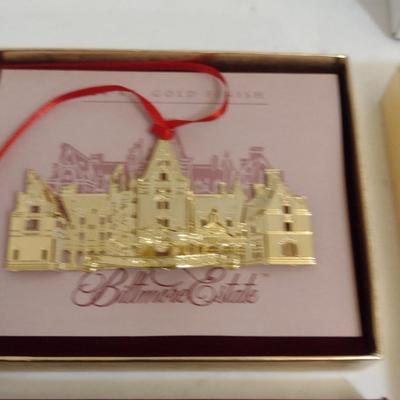 Collection of Ornaments with Original Boxes- Biltmore Estate, Lenox, George W. Bush Presidential Center, Warren Wilson