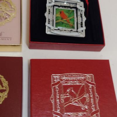 Collection of Ornaments with Original Boxes- Biltmore Estate, Lenox, George W. Bush Presidential Center, Warren Wilson