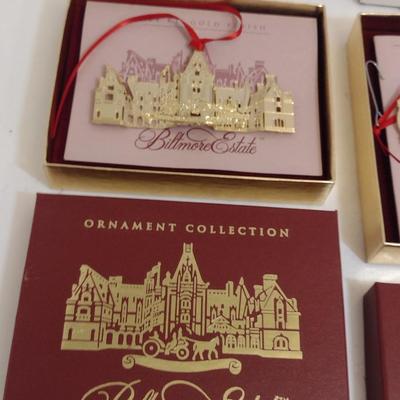 Collection of Ornaments with Original Boxes- Biltmore Estate, Lenox, George W. Bush Presidential Center, Warren Wilson