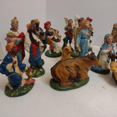 Vintage Italian Hand Painted Nativity Scene Pieces