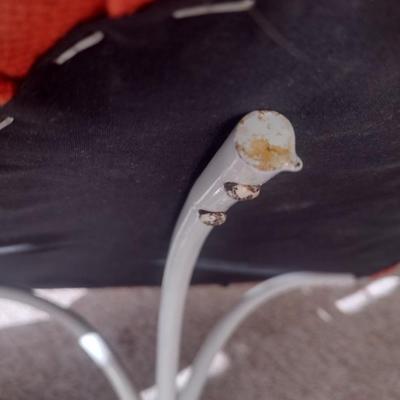 Pair of Mid-Century Modern Furniture Pieces Diamond Sitting Chair and Ottoman