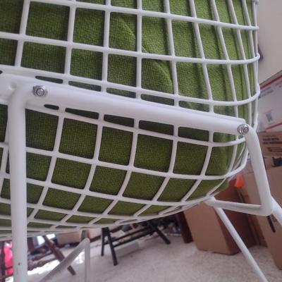 Pair of Mid-Century Modern Furniture Pieces Diamond Sitting Chair and Ottoman