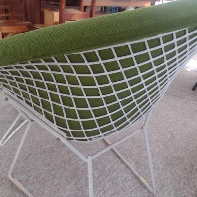 Pair of Mid-Century Modern Furniture Pieces Diamond Sitting Chair and Ottoman