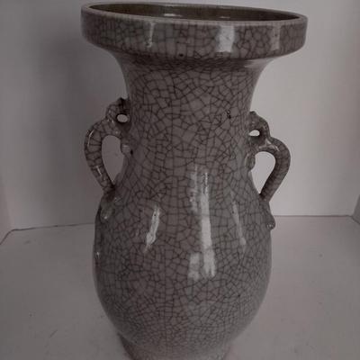 Vintage Crackle Glaze Chinese Pottery Vase
