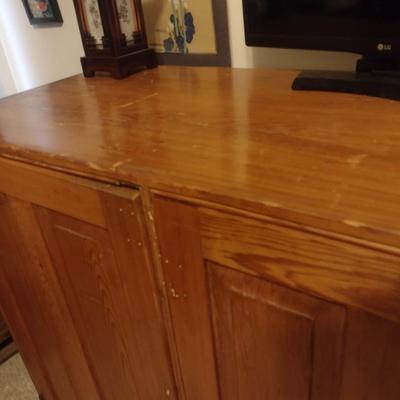 Vintage Solid Wood Double Door Cupboard (No Contents)