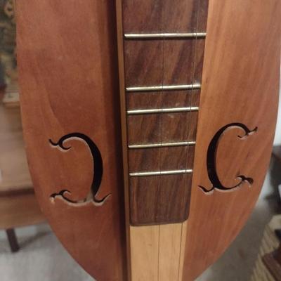 Hand Crafted Mountain Dulcimer with Personized Solid Wood Carry Case