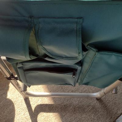 Aluminum Frame Folding Camping Chair with Side Table Attachment