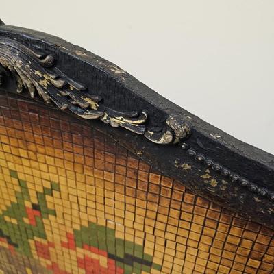 Vintage Mosaic Tile & Wood Fireplace Screen (G1-JS)