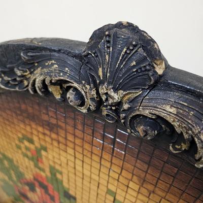 Vintage Mosaic Tile & Wood Fireplace Screen (G1-JS)