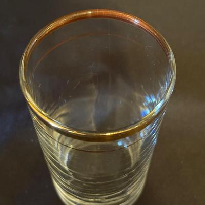 Vintage Fostoria Gold-Rimmed Coupe & Tumbler Glasses (BD-SF)