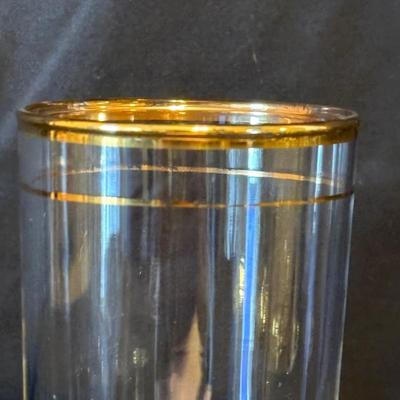 Vintage Fostoria Gold-Rimmed Coupe & Tumbler Glasses (BD-SF)