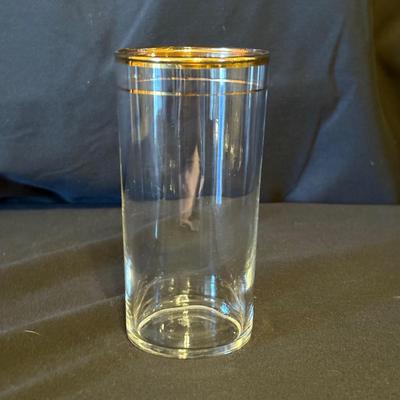 Vintage Fostoria Gold-Rimmed Coupe & Tumbler Glasses (BD-SF)