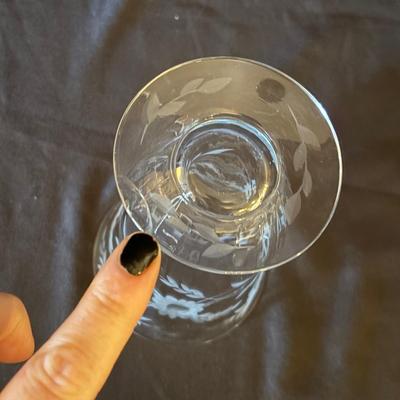 Floral Etched Footed Glass Tumblers (BD-SF)