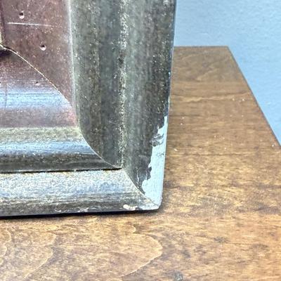 Sale Photo Thumbnail #118: Framed reproduction print of Vincent van Gogh's painting Farmhouse in Nuenen, also known as Cottage and Woman with Goat.   Print is in fair to good condition, some water damage that may be able to be cleaned. Minor damage to the frame (see photos). Measur