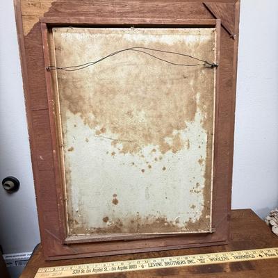 Sale Photo Thumbnail #40: In good used condition but it's loose from the frame on one corner. The label at bottom of photo is by LaGrenee.